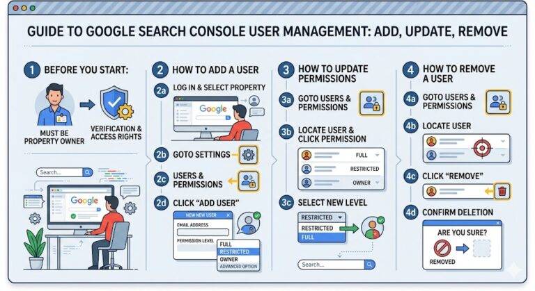 How to add, update, or remove a user from your Google Search Console property